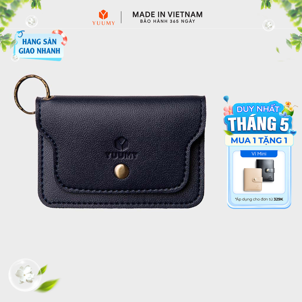 Ví Yuumy (Thời trang nữ nắp gập cỡ nhỏ - Ví móc khóa da YMK10) - 1