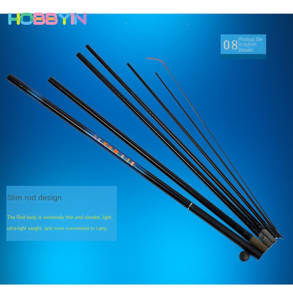 Bộ cần câu HOBBYIN, Cần câu bằng sợi Carbon Bộ dụng cụ đầy đủ, Cần câu cá bằng sợi thủy tinh 2,1m-7,2m Combo câu cá