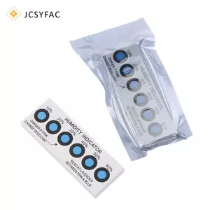 Thẻ chỉ báo độ ẩm JCSYFAC để kiểm tra độ ẩm trong hộp kín10% -60% Thẻ giấy kiểm tra màu xanh lá cây Thẻ độ ẩm sáu điểm mới