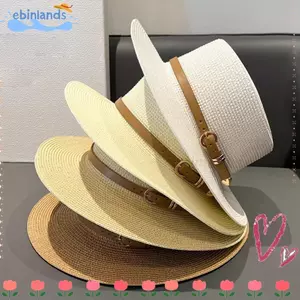 Mũ đi biển EBINLANDS, Mũ lưỡi trai rộng vành phẳng, Mũ che nắng cổ điển chống tia cực tím thông thường mùa hè