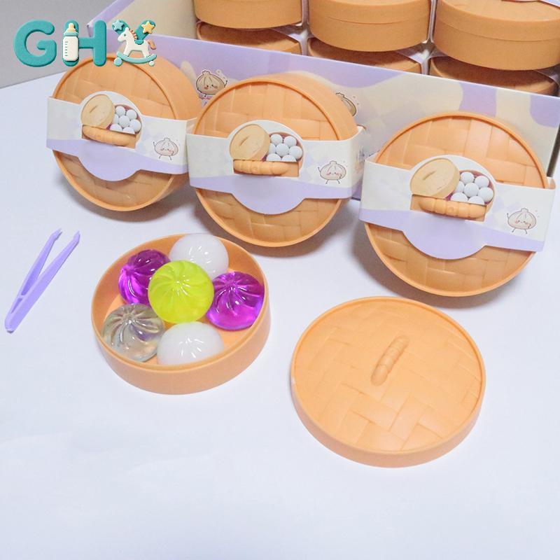 Bộ đồ chơi bánh bao Mini GHX có hộp hấp mềm Squishy 6 chiếc Giảm căng thẳng vui nhộn Cảm giác chơi VN