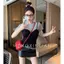Thiết kế thích hợp mùa hè Cảm giác giả hai mảnh thời trang xếp ly Áo thun ngắn tay nữ nhỏ gợi cảm Slim-Fit