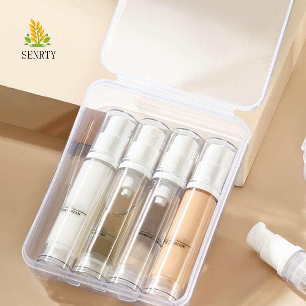 SENRTY 3 / 4 Chai bơm chân không, Bộ chai du lịch rỗng có thể đổ lại, Hộp đựng chất lỏng 5ml / 10ml / 15ml có hộp lưu trữ Nhãn Hộp đựng mỹ phẩm Du lịch