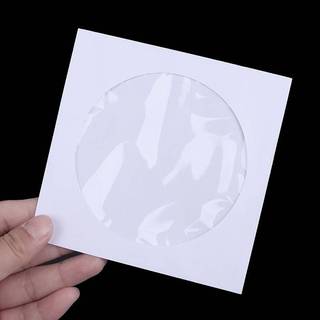 Phong bì lưu trữ rõ ràng cửa sổ trường hợp Flap trắng gấp túi giấy 10/50pcs 12.5cm CD DVD Đĩa Giấy tay áo