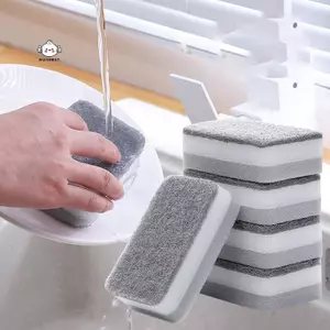 Maybest 1 / 5 / 10 Miếng Bọt Biển Rửa Chén Nhà Bếp Magic Miếng Bọt Biển Làm Sạch Hai Mặt Bọt Biển Cho Món Ăn Phụ Kiện Nhà Bếp {VN}