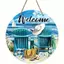 HELLOYOUNG Treo Kim Loại Seagull Thuyền Thuyền Thuyền Biển, Bãi Biển Trang Trí Chào Mừng Cho Cửa Tường Sân