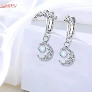 HFSHY Giả Bụng Nhẫn Dangling Rốn Nhẫn Nữ Bướm Trái Tim Mặt Trăng Tòn Ten Kẹp Trên Bụng Nút Nhẫn Không Xuyên Trang Sức VN