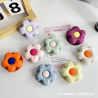 INS PHONG CÁCH ĐƠN GIẢN Màu MACARON rắn 3D HOA Phim hoạt hình MAGNETIC hút SAC giá đỡ điện thoại di động