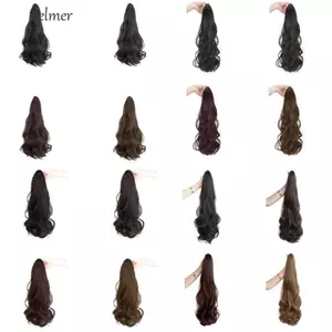 Kẹp móng vuốt DELMER Đuôi ngựa, Đuôi ngựa gợn sóng dài chịu nhiệt tổng hợp, Nối dài tóc ngọt ngào Phong cách Hàn Quốc Tóc giả đuôi ngựa Đảng
