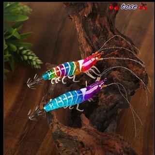 TOSE Mực Jig, Luminous Webfoot Mồi Chìm Chậm, Tôm Ngang 105mm 11g / 80mm 7g Tôm Gỗ Nhân Tạo Calamar Bạch Tuộc Câu Cá