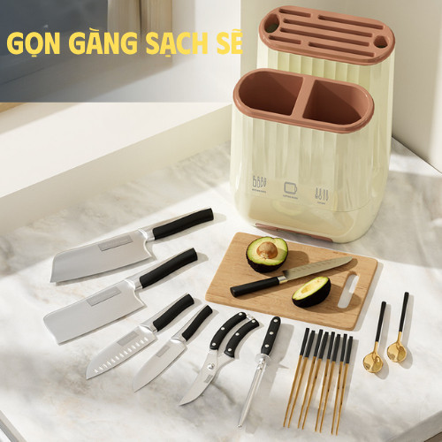 Kệ Đựng Dao Thớt Chữ U Có Nắp Chống Bụi, Thoát Nước Tối Ưu Cho Nhà Bếp