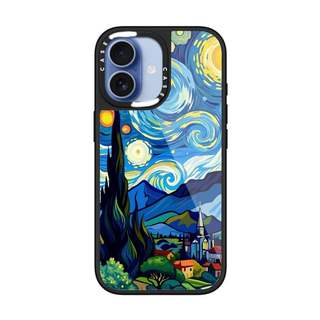 CASECASE X Tranh sơn dầu đầy màu sắc của bầu trời đầy sao Vỏ kính hút từ tính chống trầy xước cho IPhone 17 Air 16 15 14 Pro Max Plus Ốp lưng cứng có hộp khắc Logo