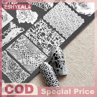 [Bea-t] Tấm dập móng tay dây ren kiểu Pháp Hình ảnh DIY In hình học Dụng cụ Stencil bằng thép không gỉ Mẫu tem làm móng tay [[mới]