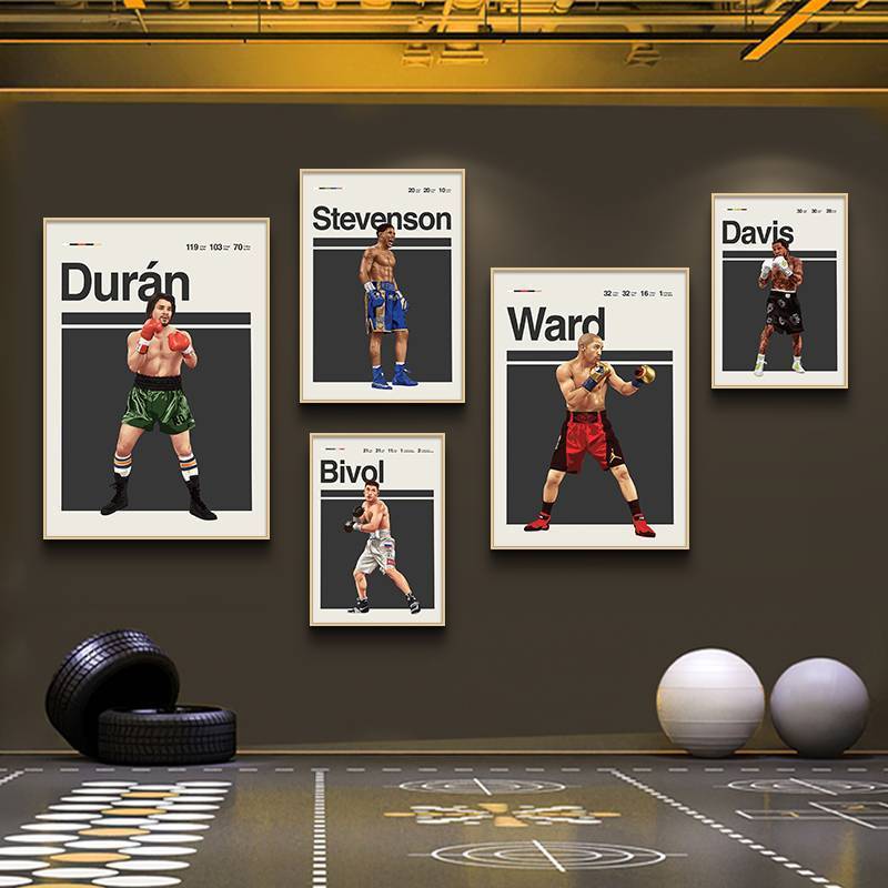 Boxing Champion Ali và Tyson Poster Tranh trang trí, Trang trí tường câu lạc bộ đấm bốc, Trang trí tường nền phòng tập thể dục, Tranh vải