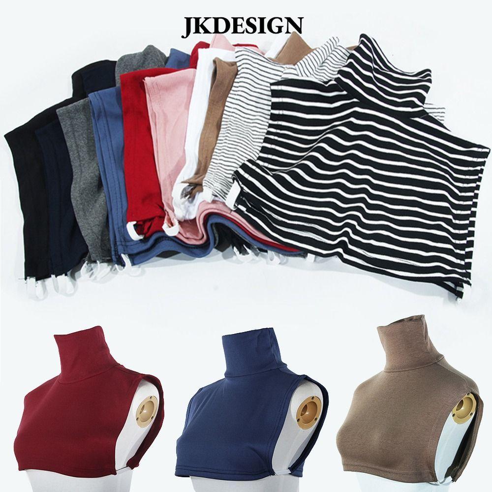 Áo Nửa Đầu JKDESIGN cổ giả cao có thể tháo rời, chất liệu Modal màu trơn dành cho nữ