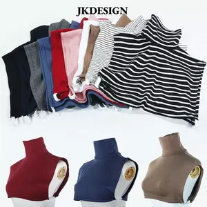 Áo Nửa Đầu JKDESIGN cổ giả cao có thể tháo rời, chất liệu Modal màu trơn dành cho nữ