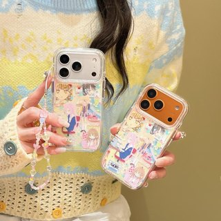 Ốp Lưng Cứng Tương Thích Với iPhone 13 14 14Pro 14ProMax 15 15Pro 15ProMax 16 16Pro 16ProMax 17 17Pro 17ProMax Ốp Họa Tiết Cô Gái Màu Vàng Hồng