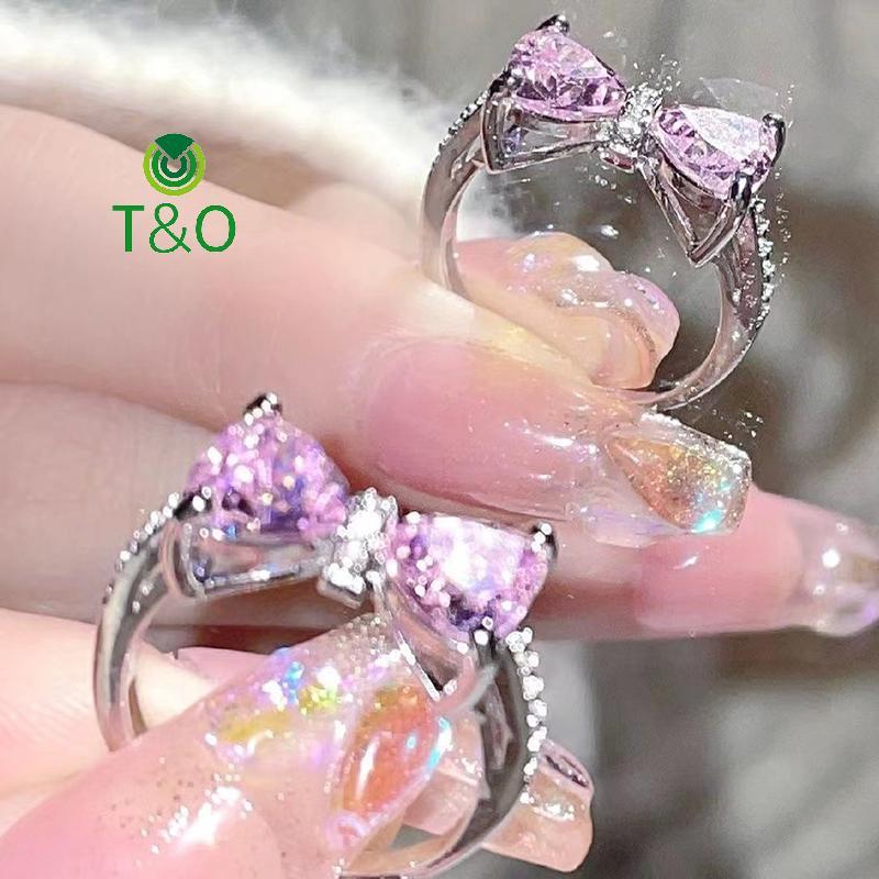 Nhẫn cung zircon cho bé gái với đá pha lê, dễ dàng điều chỉnh size - Quà tặng lãng mạn