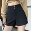 Eo Cao Mỏng Hơn Nhìn Màu Đen Phù Hợp Với Quần Short Nữ 2024 Thời Trang Thường Ngày Phù Hợp Với Bên Ngoài Mặc Chữ A Quần Ống Rộng 5.12