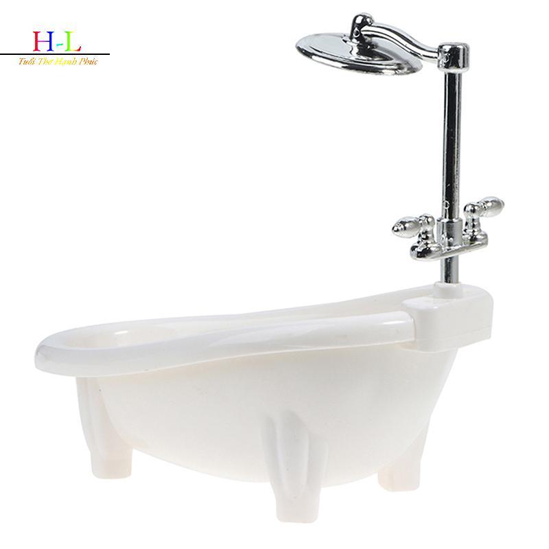 HL Nhà búp bê Thu nhỏ Đồ nội thất bồn tắm Phụ kiện phòng tắm Trẻ em Đồ chơi giả vờ LMWU