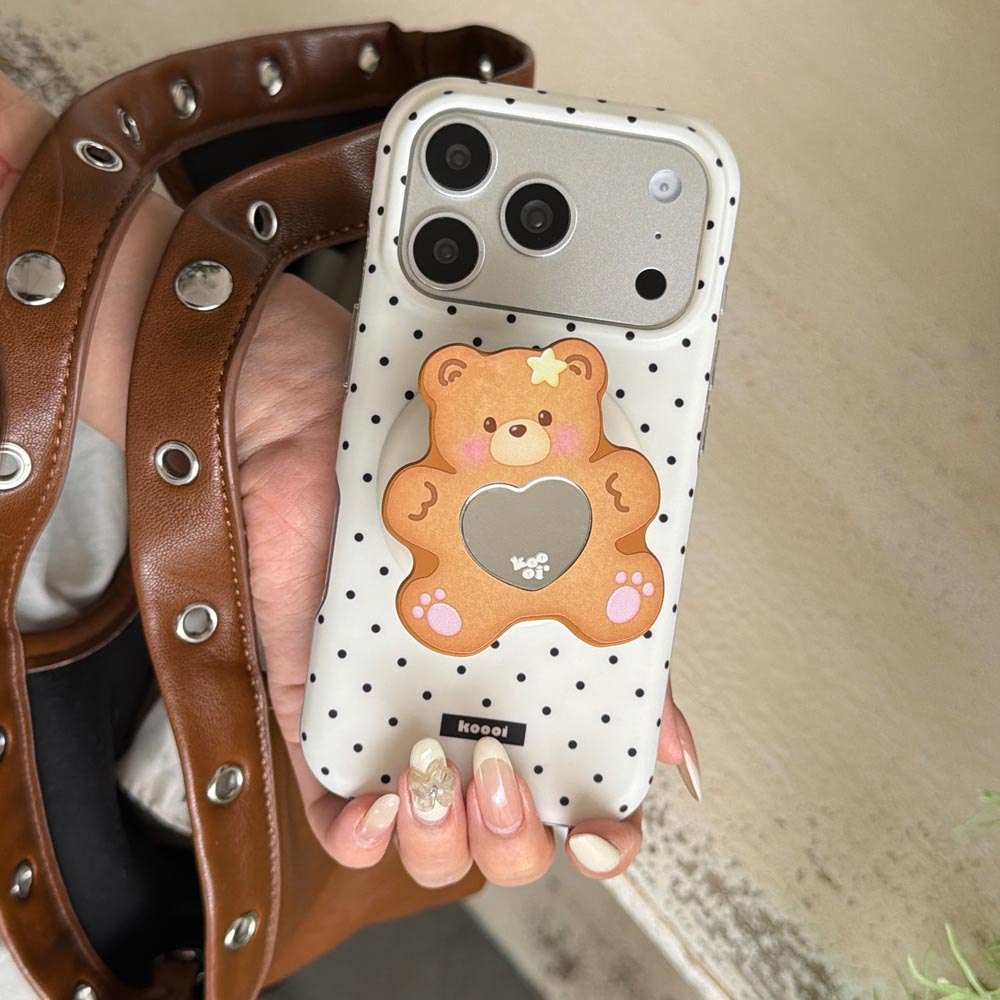 Vỏ cứng Tương thích với iPhone 13 14 14Pro 14ProMax 15 15Pro 15ProMax 16 16Pro 16ProMax 17 17Pro 17ProMax Vỏ nam châm họa tiết chấm bi