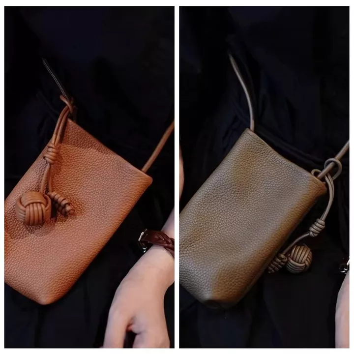 Túi đeo vai bằng da giới hạn UPSCALE, Túi đeo chéo điện thoại di động màu trơn bằng da PU, Túi điện thoại đơn giản Túi đeo chéo mini Ví điện thoại di động Túi đ – 3