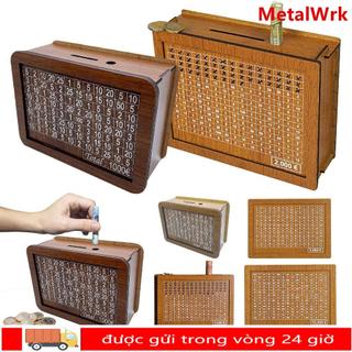 METALWRK Piggy Bank, Hộp đựng tiền thủ công bằng gỗ, Sử dụng tại nhà với mục tiêu tiết kiệm tiền Quầy lưu trữ tiền có thể tái sử dụng Ngân hàng trẻ em