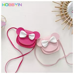 HOBBYIN Túi xách nhỏ, có túi đeo vai Mini nơ tai chuột, ví bền cho bé gái
