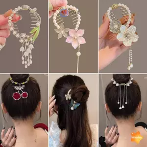Kẹp Tóc Nơ Tóc Ngọc Trai Bướm Kẹp Tóc Đuôi Ngựa Bule Kẹp Tóc Móng Vuốt Phụ Kiện Hàn Quốc Mới