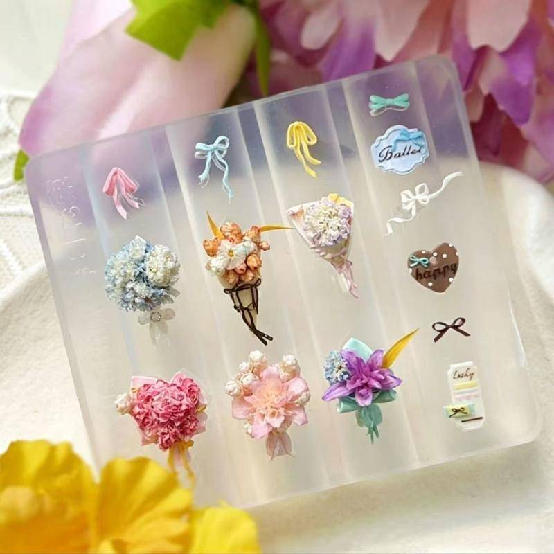 Springevenstar DIY 3D Nail Art với khuôn silicon có thiết kế bình hoa Lý tưởng cho các chuyên gia làm móng sáng tạo Springevenstar