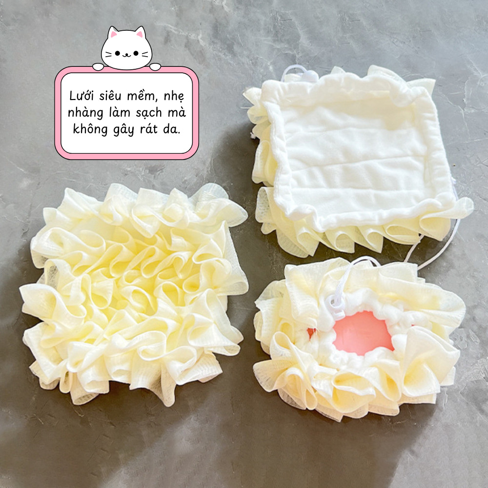 Bông Tắm Ren Hoa Mềm Mượt, Tạo Bọt Với Đế Lưới 2 Lớp, Đựng Được Sữa Tắm & Tẩy Da Chết | BigBuy360 - bigbuy360.vn