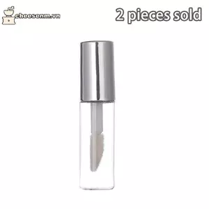 Cheenm 1 Mạ Điện Nắp Bạc Trống Trong Suốt Son Bóng Ống 3.5ml Môi Men Ống Di Động Hộp Đựng Trang Điểm DIY Phụ Kiện VN