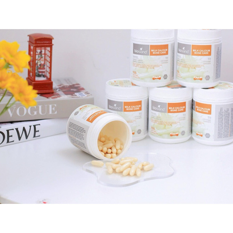 (Có nhập khẩu) Viên Uống Bổ Sung Canxi Milk Calcium Bone Care Bio Island, 150 viên