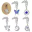 HFSHY Giả Bụng Nhẫn Dangling Rốn Nhẫn Nữ Bướm Trái Tim Mặt Trăng Tòn Ten Kẹp Trên Bụng Nút Nhẫn Không Xuyên Trang Sức VN