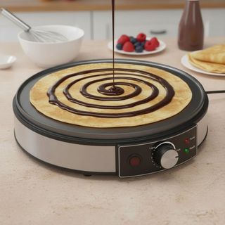 Máy làm bánh Crepe điện SENRTY, Máy làm bánh nướng điện bằng nhôm tròn, Nhiệt độ có thể điều chỉnh tiện lợi Kích thước lớn Chảo chiên chống dính