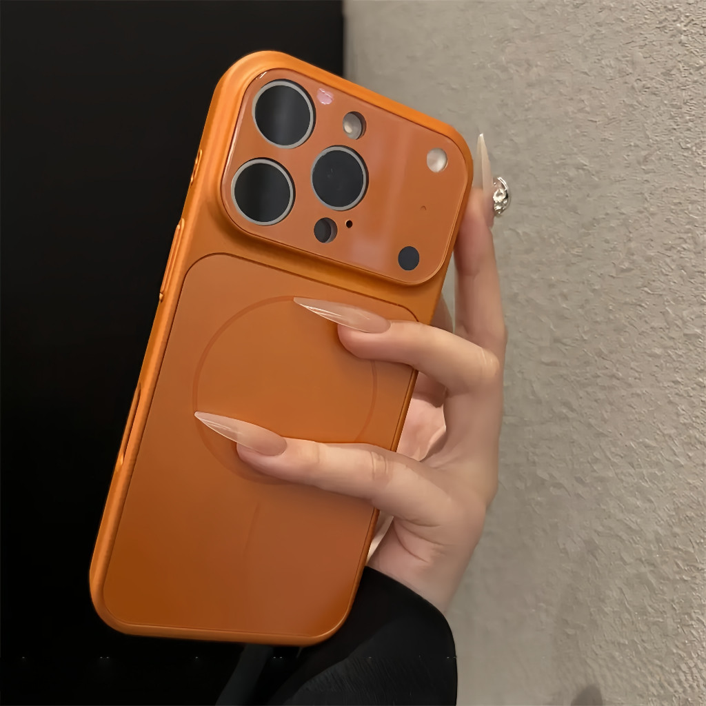 Ốp Điện Thoại Từ Tính Tương Thích Với Cửa Sổ Lớn Bằng Kính Nhám 17 Pro Max Và iPhone  Thiết Kế Đơn