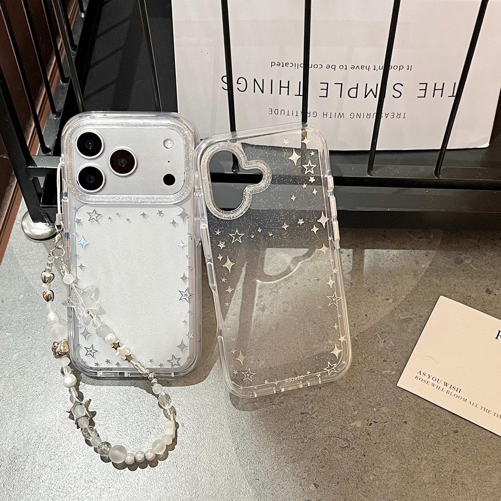Ốp Lưng Cứng Trong Suốt Tương Thích Với iPhone 13 14 14Pro 14ProMax 15 15Pro 15ProMax 16 16Pro 16ProMax 17 17Pro 17ProMax Ốp Họa Tiết Ngôi Sao Laser