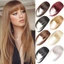 JUNYUE88US Tóc Tổng Hợp Kẹp-In Bangs, Viền Giả Tự Nhiên Cắt Wispy Viền Với hông, Tóc Trước Màu Nâu Đậm Tóc Thẳng Nổ Cho Nữ