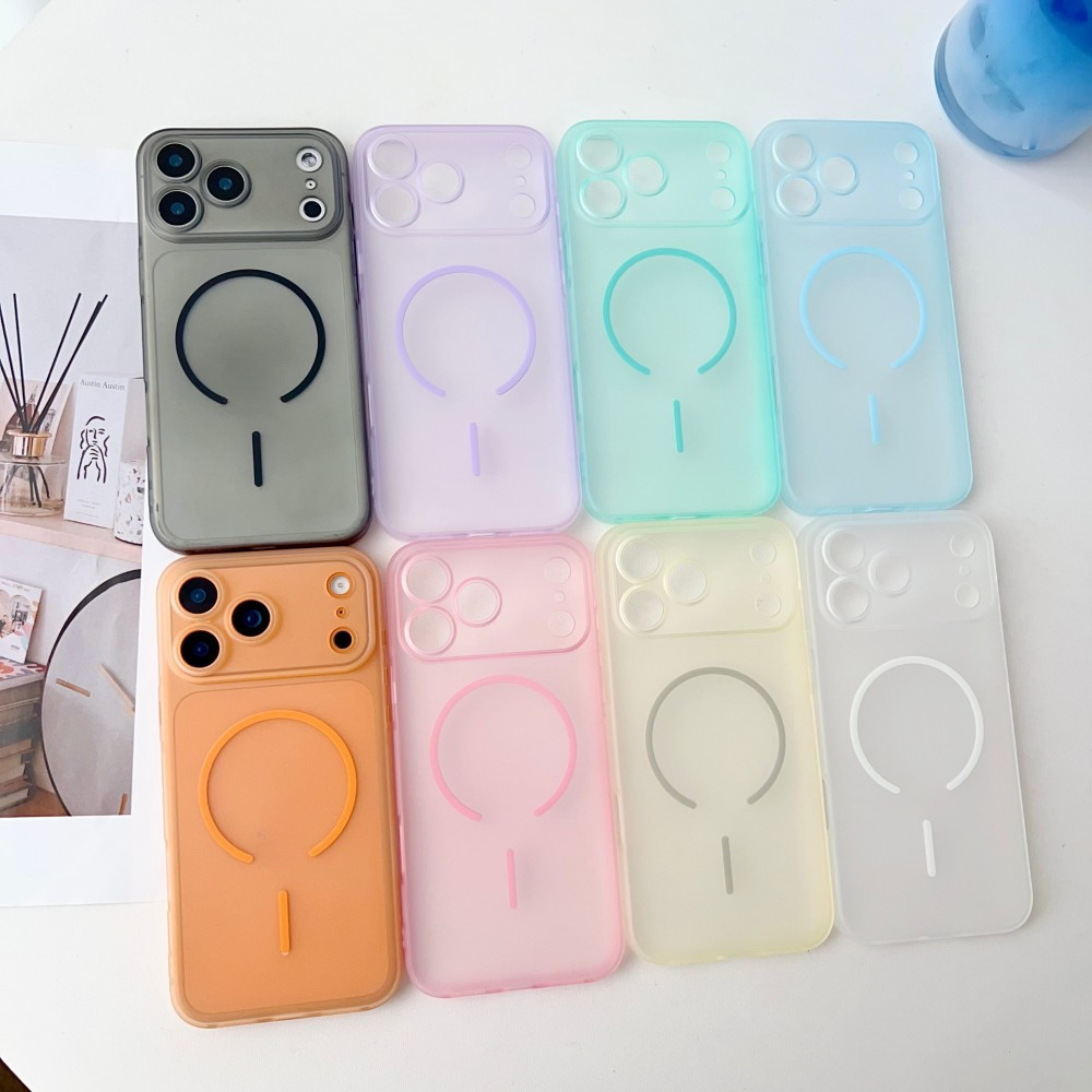Ốp điện thoại mềm từ tính mờ cho iPhone 17 16 15 Pro Promax 17 Air 16 15 Plus