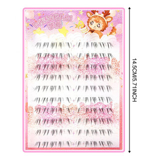 Cat Style Lower Mis Black C Curl 6-8mm Lông mi giả dài hỗn hợp với dây đeo trong suốt cho vẻ ngoài rực rỡ tự nhiên