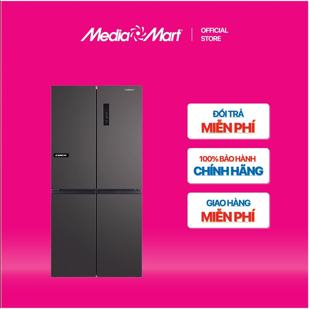 [MEDIAMART] - Tủ lạnh 4 cửa Inverter 415 Lít COEX RM-4014MIS (ghi xám) - FREESHIP,Bảohànhchínhhãng