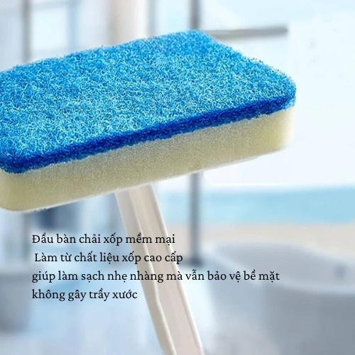 Bàn chải cọ rửa đa năng tay cầm dài lý tưởng cho bồn tắm, phòng tắm, gạch, kính và sàn nhà.
