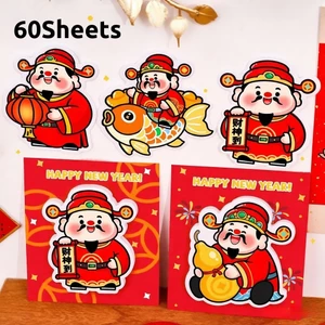 60 tờ Lễ Hội Mùa Xuân Thần Tài Memo Pad Học Sinh Giấy Dán Ghi Chú Trang Trí Năm Mới Quà Tặng Nhỏ