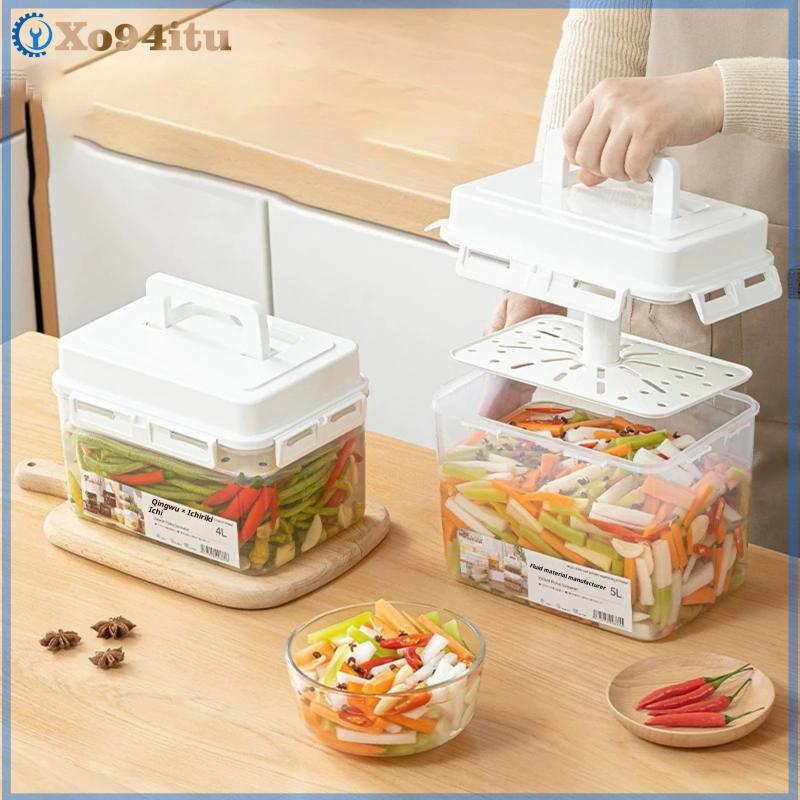 XOITU 5L Kimchi Press Hộp đựng dưa chua cho Gherkin Sauerkraut Kimchi Hộp đựng và lên men Tổ chức VN