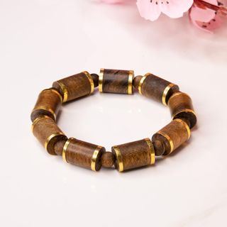 [BV] Vòng Tay Trầm Hương Chìm nước Indo - Trầm Hương Yên Lộc THYL091 (Mua một, tặng một hộp nhung, dây dự phòng)