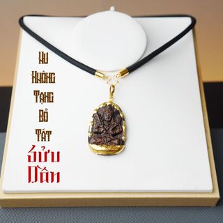 ComBo Mặt Trầm Hương  và Dây Dù 2 Đốt Bọc Vàng 8K - Trầm Hương Yên Lộc - Tặng kèm Hộp VIP