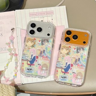 Ốp Lưng Cứng Tương Thích Với iPhone 13 14 14Pro 14ProMax 15 15Pro 15ProMax 16 16Pro 16ProMax 17 17Pro 17ProMax Ốp Họa Tiết Cô Gái Màu Vàng Hồng