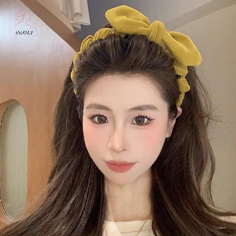 HNKMP Retro Nhung Nơ Thời Trang Tính Khí Cao Thái Cho Nữ.