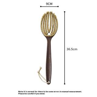 ELBBKG Bàn Chải Toàn Thân Tay Cầm Dài Tắm Tắm Ba Scrubber Boar Lông Hoàn Hảo Khô Da Chải Cần Thiết Cho Da Tẩy Tế Bào Chết Dụng Cụ Tắm Mới