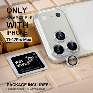 Kính bảo vệ camera iPhone viền kim loại chống trầy chống chói cho iPhone 11 12 13 14 15 16 17 Pro Max
